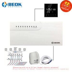 Beok-sistema de calefacción por suelo radiante, termostato WIFI inteligente, centros de cableado de calefacción Central, controlador de cubo, actuadores para caldera de Gas, 3A