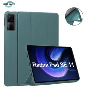 Funda de silicona para Xiaomi Mi Pad 6 Pro 5 11, Funda roja para mi Pad SE 11 10,61, con función de encendido y apagado automático, compatible con carga