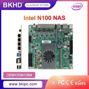 BKHD-procesador Intel Alder Lake N100 DDR5 NAS, placa base ITX para el hogar, 4 x Intel I226, 2,5G, LAN, ranura M.2, 6x SATA DP, compatible con Xpenology