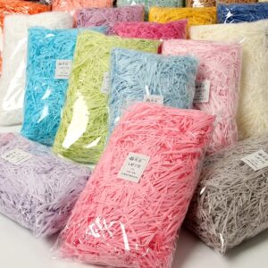 Hebras de papel arrugado trituradas multicolores, confeti arrugado, relleno de caja de regalo DIY, decoración de fiesta, boda y Navidad, 20/50g