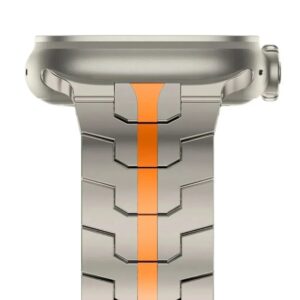 Correa de Metal de lujo para Apple Watch, pulsera de acero inoxidable, Color titanio, Ultra 1, 2, 49mm, 45mm, 44mm, 42, IWatch 8, 7, 6, 5, 4