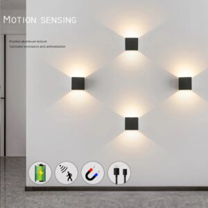 Litu-Lámpara LED De pared con Sensor De movimiento inteligente, luz De pared con carga De batería, USB, iluminación nocturna para dormitorio, pasillo, 6W