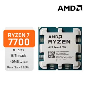 AMD RYZEN 7-caché 7700 hasta 5,3 GHz L2 + L3, 40MB Zen 4 Raphael AM5 65W TSMC 5nm FinFET PCIe®AMD Radeon, 5,0™Gráficos