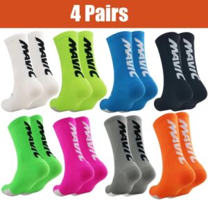 Calcetines deportivos transpirables para hombre y mujer, medias profesionales para correr, baloncesto, fútbol, senderismo y ciclismo, 4 pares por juego