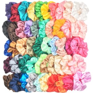 Scrunchies de satén para niña, banda elástica para el pelo, coletero, lazos, bandas de goma, accesorios de moda para mujer, Scrunchy sólido, 25/10/6 piezas