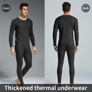 Conjunto de ropa interior térmica de invierno para hombre, lijado facial, doble calor, cuerpo delgado y alta elasticidad, cómodo y transpirable