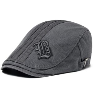 CNTANG-boina de algodón para hombre, gorra plana bordada, Estilo Vintage, informal, ajustable