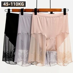 Pantalones cortos de encaje para mujer, ropa interior Sexy de talla grande, debajo de la falda, antirozaduras, seguridad en el muslo