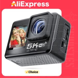 CERASTES-Cámara de acción 5K 4K 60FPS, videocámara deportiva impermeable con Control remoto, WiFi, pantalla Dual antivibración, gran angular de 170 °, 30m