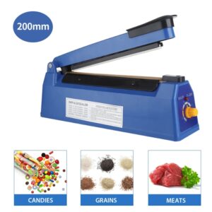 Sellador de impulso Manual, máquina de calor para bolsas de plástico de 8 pulgadas, selladores de bolsas de envoltura retráctil, máquina de envasado al vacío