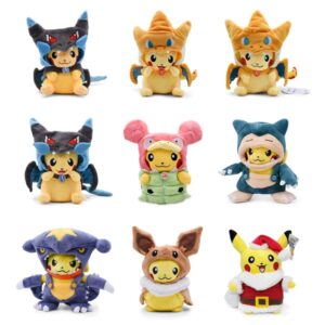Cos Eevee Pikachu Cosplay peluches Charizard Peluche Lucario Animal de Peluche muñeca coleccionable regalo, dibujos animados 20-30CM