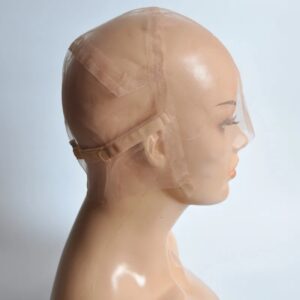 Gorro de Peluca de encaje completo marrón/Beige para hacer peluca, gorro de encaje suizo fuerte con línea de guía cosida para la línea del cabello