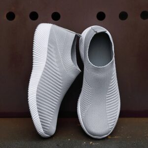 Zapatos vulcanizados planos sin cordones para mujer, zapatillas de deporte de alta calidad, mocasines para caminar, talla grande 42