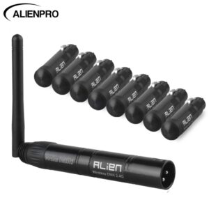 ALIEN-controlador inalámbrico DMX 2,4 de 512G, Dfi ISM, transmisor receptor XLR para discoteca, DJ, fiesta, escenario, cabezal móvil, luz láser