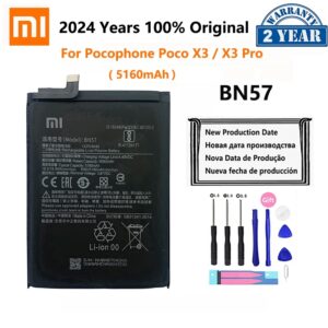 Batería de teléfono BN57 100% Original, pila de repuesto de 5160mAh para Xiaomi Pocophone X3, Poco X3 Pro