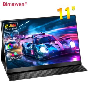 Bimawen-Monitor portátil 2K, 11 pulgadas, 2560x1440p, reducción de luz azul, conmutación ultraligera, X-BOX, PS4, Monitor para juegos y móvil