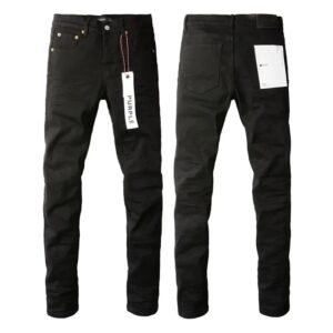 Pantalones vaqueros morados de alta calidad, Jeans negros plisados, modelo básico, tendencia de moda, 2024
