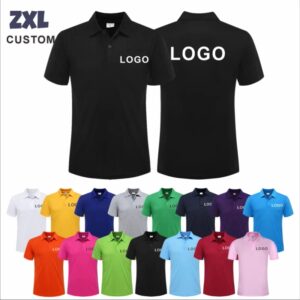Polo transpirable con logotipo personalizado, camisa informal de manga corta con solapa, ropa de trabajo con estampado bordado