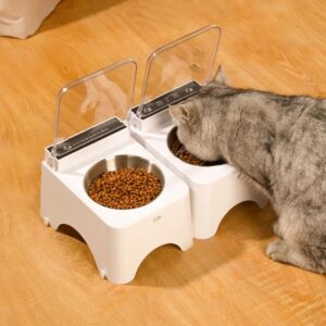 Cuenco inteligente para gatos y perros, alimentador con Sensor infrarrojo, cubierta de apertura automática, dispensador de comida antiratón