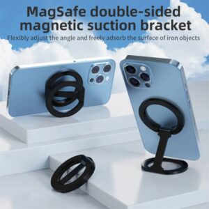 Soporte de anillo magnético de doble cara para teléfono, agarre magnético MagSafe para iPhone 15, 14, 13, 12 Pro, Android, 2024