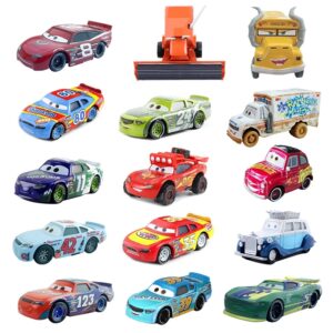 Disney Pixar-Coche de Metal de carreras, Rayo McQueen, Ramirez, Frank, queen, Damage, miss fritter, Die Cast collection, mini racer 2, 3, juguete