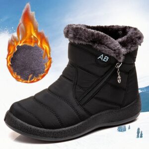 Botas de suela gruesa para mujer, botines impermeables, zapatos de moda, zapatillas de deporte de Color sólido, Invierno