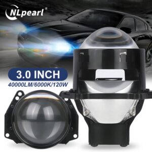 NLpear-faros de proyector LED para coche, lentes de diodo, 2 piezas, 3 pulgadas, 120W, 40000LM
