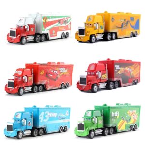 Disney Pixar Cars 2 3 Truck Toys, Lightning McQueen Chick Hicks, tío Mack, modelo de remolque fundido a presión de aleación de plástico, regalo para niños