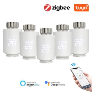 Tuya ZigBee-Actuador de radiador, termostato inteligente TRV, válvula termostática, controlador de temperatura, compatible con Alexa, Google Home, Smart Lif