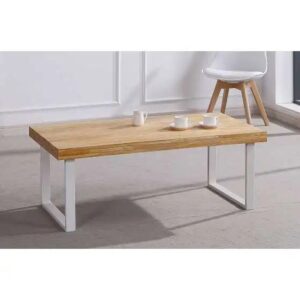 Mesa centro Natural para salón en roble nordish-blanco 43,5 cm(alto)120 cm(ancho)60 cm(fondo).