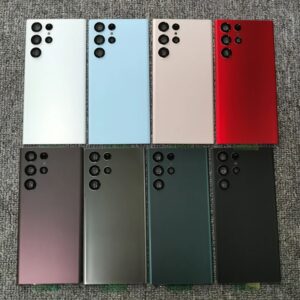 Cubierta trasera de cristal para Samsung Galaxy S22 Ultra, carcasa de repuesto con lente de cámara para Galaxy S22Ultra