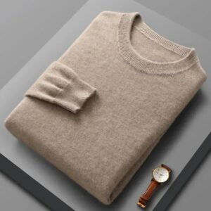 Suéter de lana con cuello redondo para hombre y mujer, ropa de punto de Cachemira de manga larga, primavera y otoño, 100%