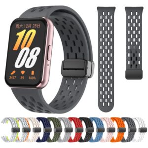 Correa de silicona deportiva con hebilla magnética en D para Samsung Galaxy Fit 3 Fit3, correa de repuesto para SM-R390, accesorios de pulsera