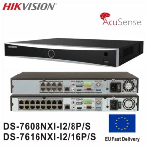 Hikvision-grabador de vídeo en red, DS-7608NXI-I2/8 P/S, DS-7616NXI-I2/16 P/S, 8/16 canales, puertos POE, 4K, H.265 + 2SATA, NVR
