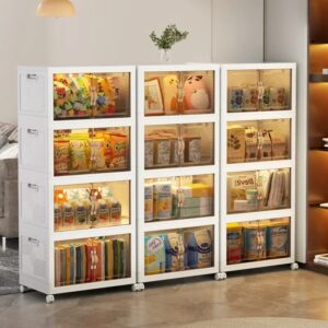 Caja de almacenamiento multicapa plegable, armario multifuncional para sala de estar, estante de almacenamiento de muebles, 45, 55, 65, 75cm