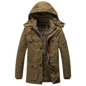 Chaqueta larga de algodón para hombre, abrigo grueso a la moda, rompevientos, ropa de invierno