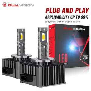 Dualvision-faros LED HID D3S, D1S, D2S, D4S, D5S, D8S, D1R, D2R, D3R, Turbo LED, 30000LM, Chip CSP de dos caras, 6500K, 4300K, 90W, Plug & Play