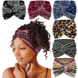 Diademas anchas trenzadas para mujer, turbante Extra grande, diadema de entrenamiento, bandas para el cabello de Yoga, accesorios para el cabello gruesos retorcidos bohemios