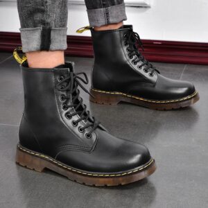 Botas informales clásicas para hombre, sin cordones Botines altos, transpirables, versátiles, para motocicleta y oficina