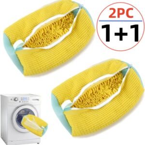 Bolsa de algodón para lavado de zapatos, organizador de ropa de fibras esponjosas que eliminan fácilmente la suciedad, antideformación, 1/2 piezas
