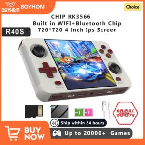R40S-consola de juegos portátil Retro para niños, dispositivo de bolsillo con pantalla Ips de 4 pulgadas, 720x720, WIFI integrado, RK3566, de código abierto, regalos para niños, novedad