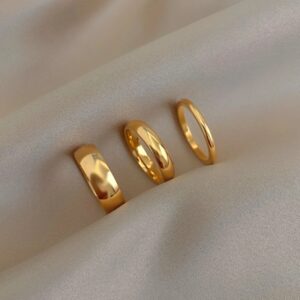E.B.belle-Anillo de nudillos de acero inoxidable para mujer, sortija minimalista, chapado en oro de 18K, Color plateado, sin deslustre, 2mm, 4mm, 6mm
