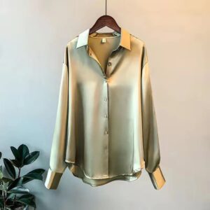 Camisa de manga larga con botones para mujer, blusa informal, elegante, estilo coreano, para oficina, novedad, verano, Otoño e Invierno