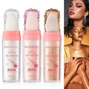 Resaltador De Polvo blanco De Luz De Luna para mujer, brillo brillante, sombreado De contorno, iluminador para cara y cuerpo, maquillaje brillante