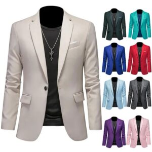 Chaqueta informal de negocios para hombre, Blazer de Color sólido, traje de boda, Tops, abrigo, moda Boutique