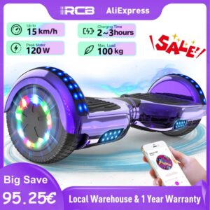 Hoverboard 6.5" Overboard Hover Borad con LED Luces/Bluetooth Regalo para Adultos y Niños Monopatín Hoverboards, Regalo para niños