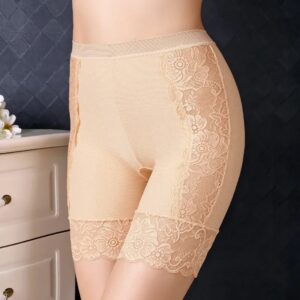 Bragas de encaje sin costuras para mujer, pantalones cortos elásticos de cintura alta, ropa interior adelgazante, lencería 2022