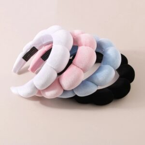 Diadema de esponja para mujer y niña, banda para el pelo hinchada, maquillaje de burbujas, diademas de tela de rizo Retro, accesorios para el cabello, 2024
