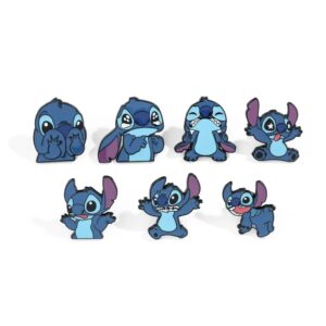 Broche creativo de Lilo & Stitch, 7 piezas, Pin de esmalte de puntada personalizado, mochila, joyería de ropa, insignia de Metal, accesorios de regalo