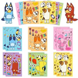 Pegatinas de rompecabezas de dibujos animados para niños, Juguetes Divertidos de Anime Bluey, de 6/12/18 piezas, para regalo